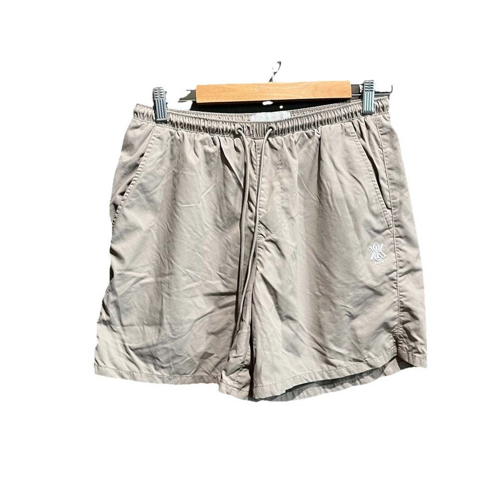 Kith‎ Beige Twill Collins Men's Activewear Swim Shorts Size Medium